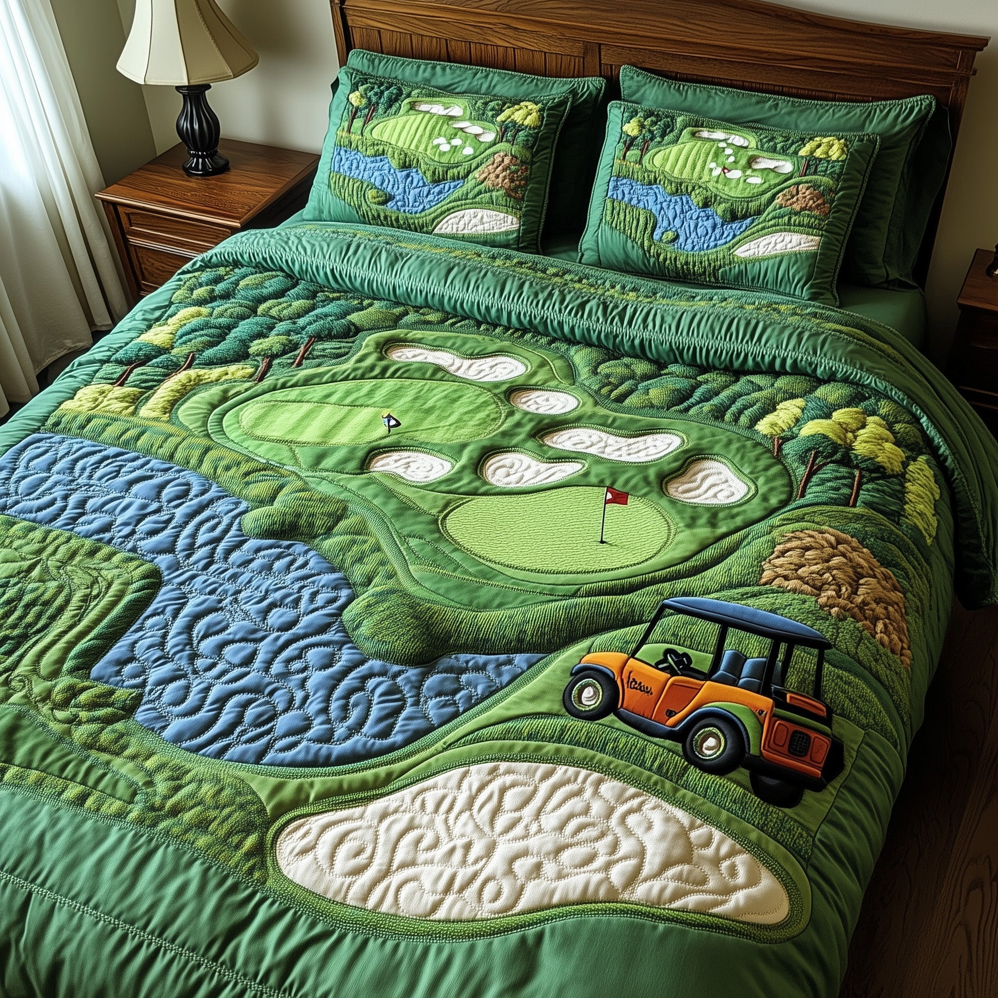 Golf Course Quilted Bedding Set Good Bed Sets Golf Ideas For Christmas