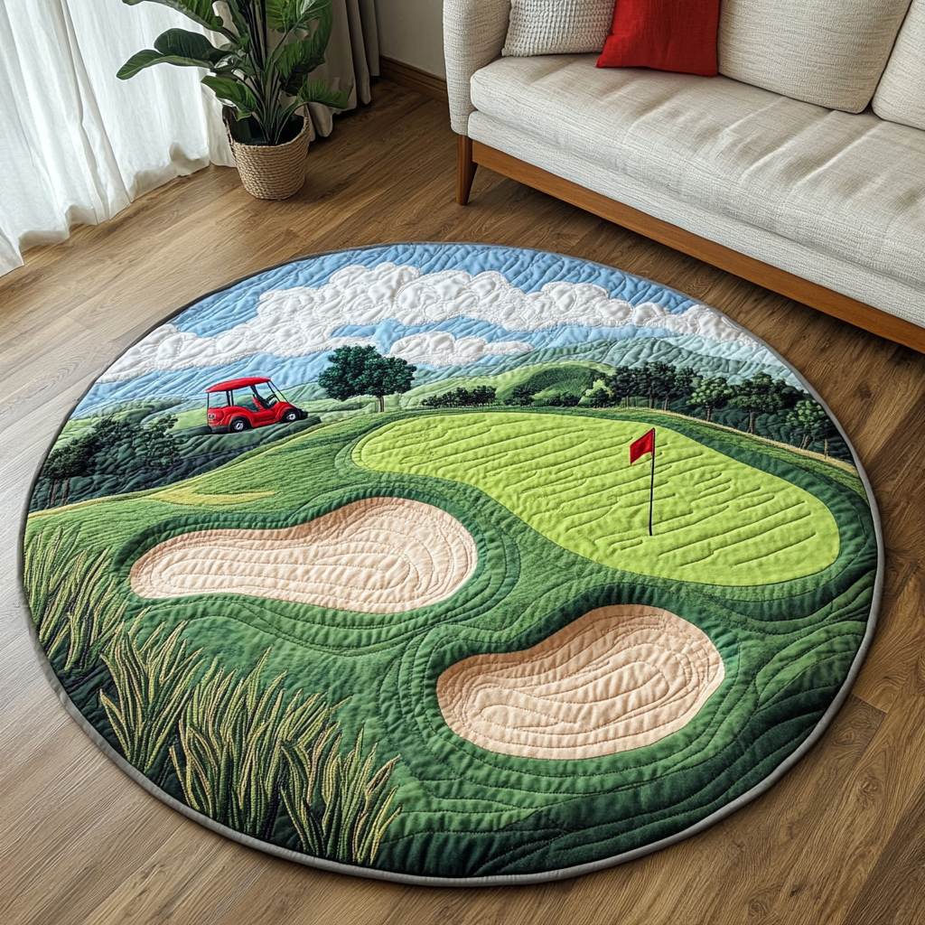 Golf Greens Quilted Round Mat Living Decor Ideas Good Golf Gifts For Men