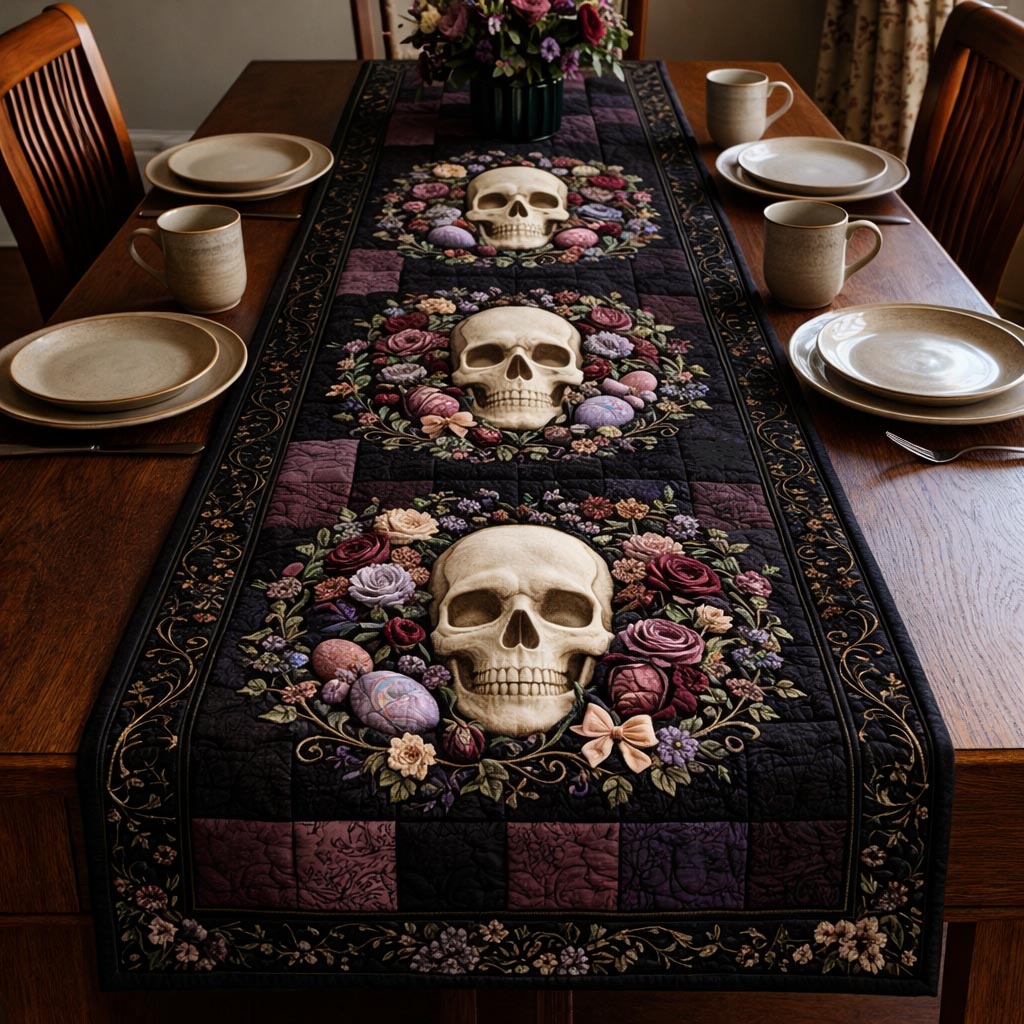 Gothic Easter Quilted Table Runner Easter Spring Table Runner Cute Easter Gifts