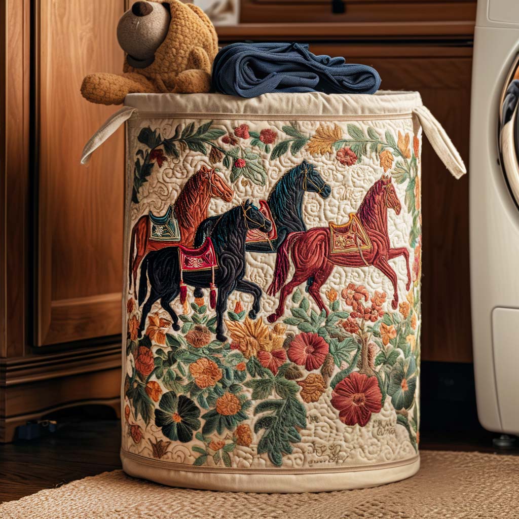 Graceful Canter Quilted Laundry Basket Laundry Room Ideas Gifts To Get Horse Lovers