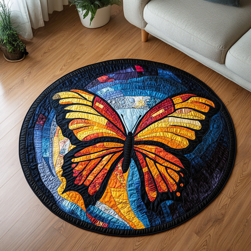 Graceful Flight Quilted Round Mat Round Floor Mat Great Mothers Day Gift