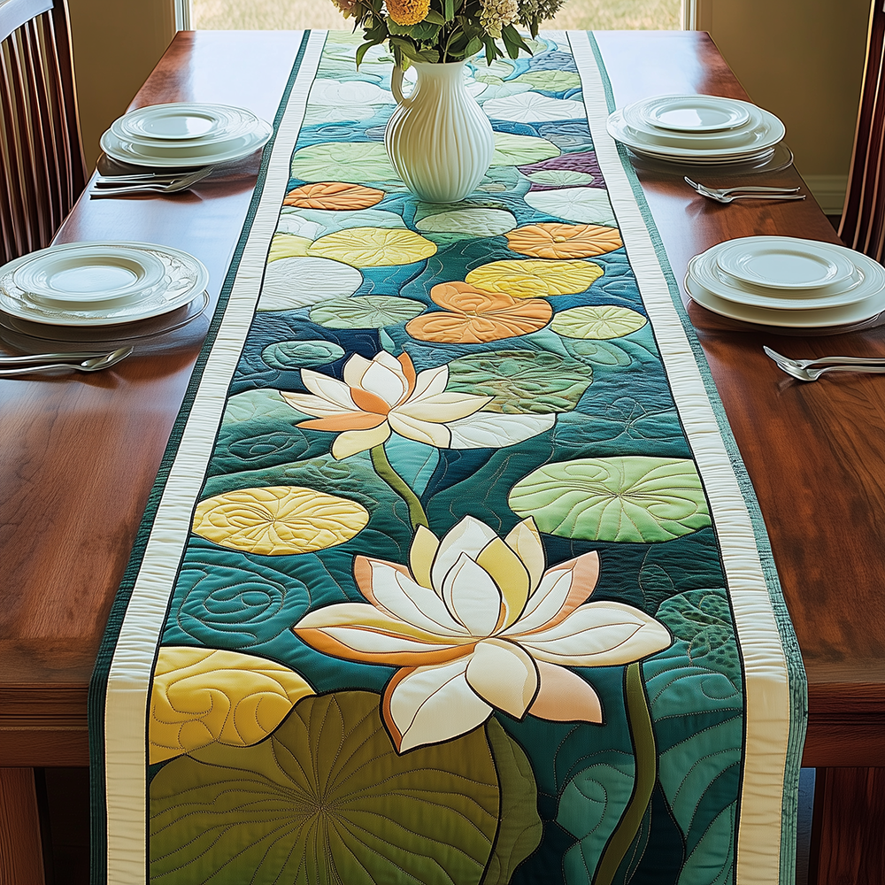 Graceful Petals Quilted Table Runner Dinner Table Decor Ideas Special Gifts For Mom