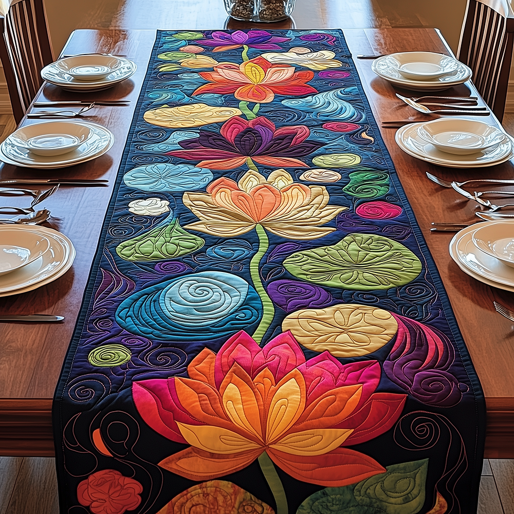 Graceful Petals Quilted Table Runner Dinner Table Decor Top Mother's Day Gifts
