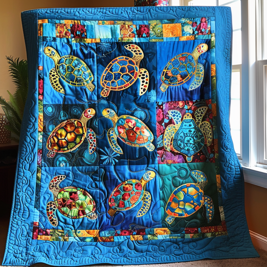 Graceful Turtles Quilted Blanket Comforter Sets Turtle Gifts For Mom