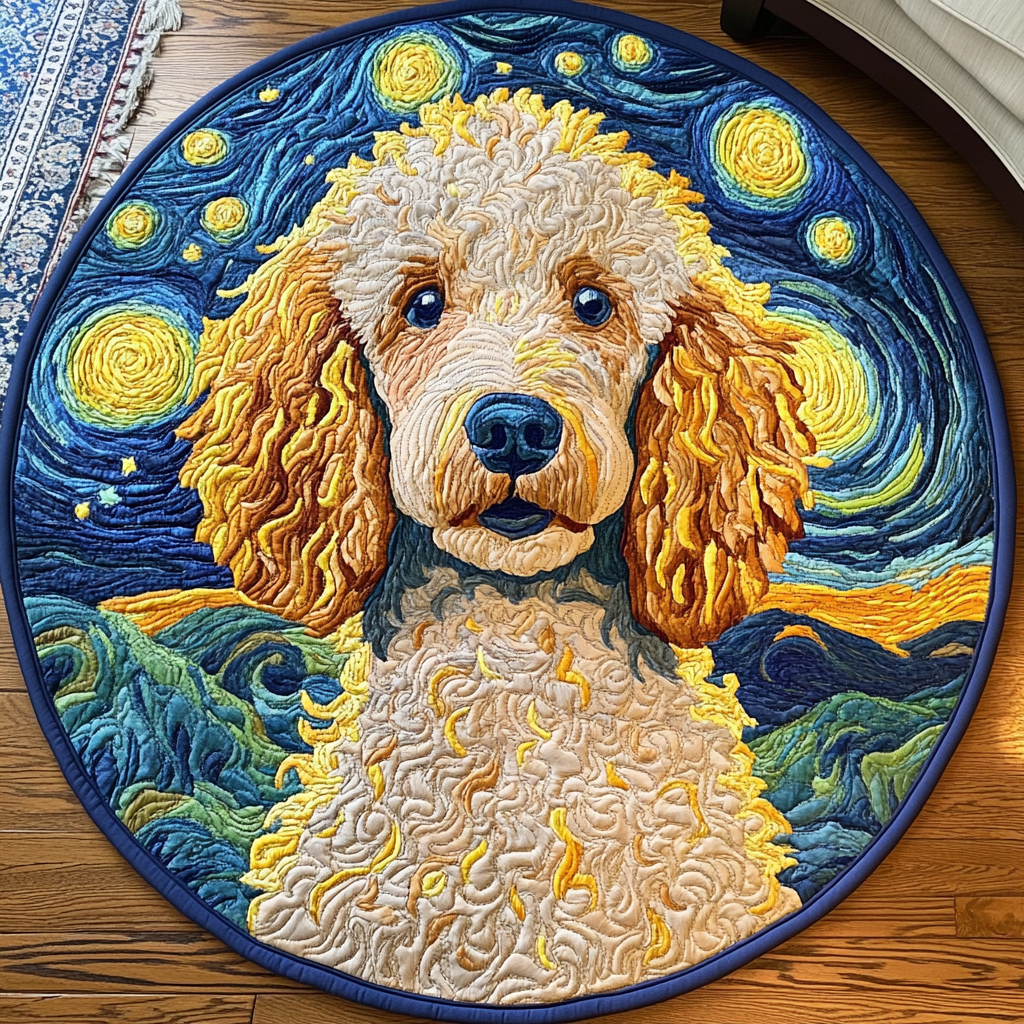 Graceful Woof Quilted Round Mat Round Floor Rugs For Sale Uniique Presents For Dog Lovers