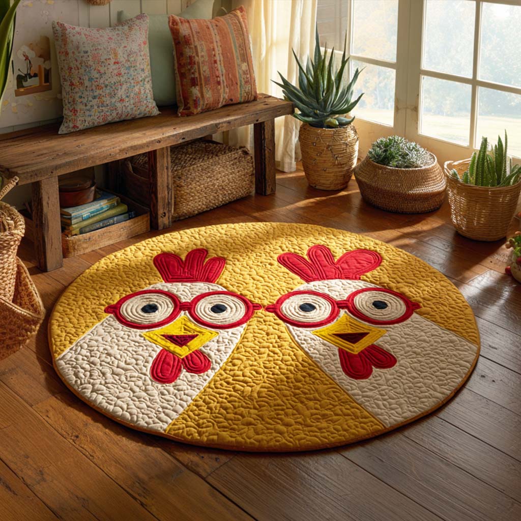 Granny Roost Quilted Round Mat Round Matts Gifts For People Who Own Chickens