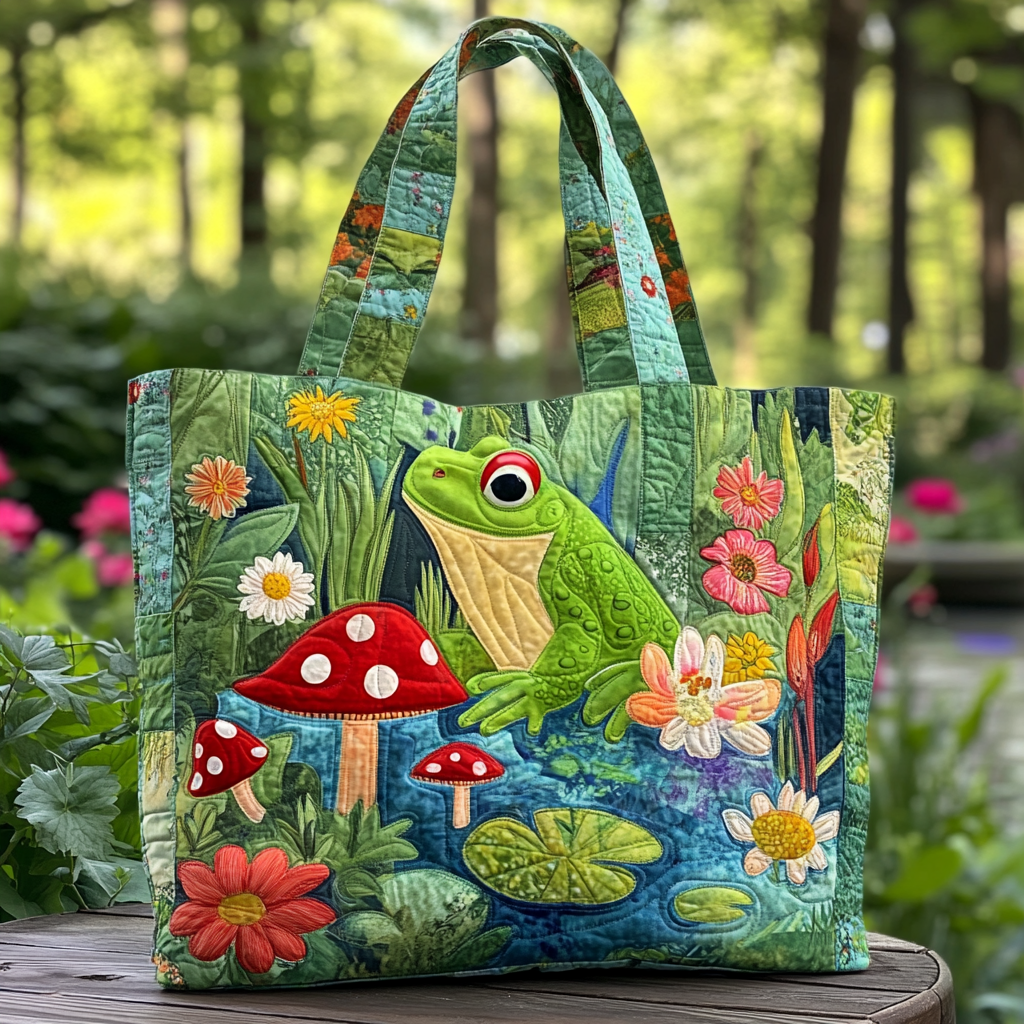 Green Frog Quilted Tote Bag The Best Tote Nice Mother's Day Gifts