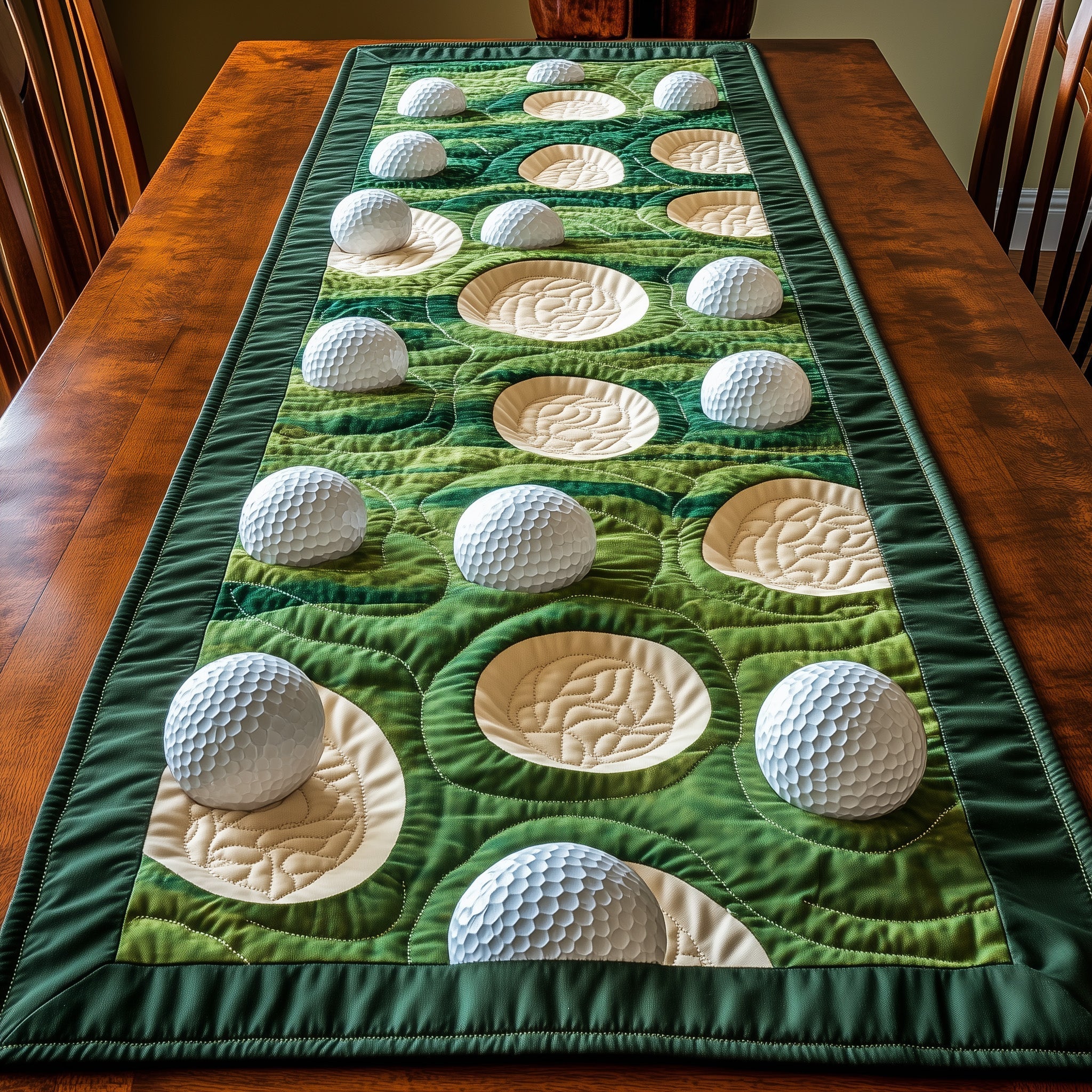 Greenside Charm Quilted Table Runner Best Table Runner Top Gifts For A Golfer