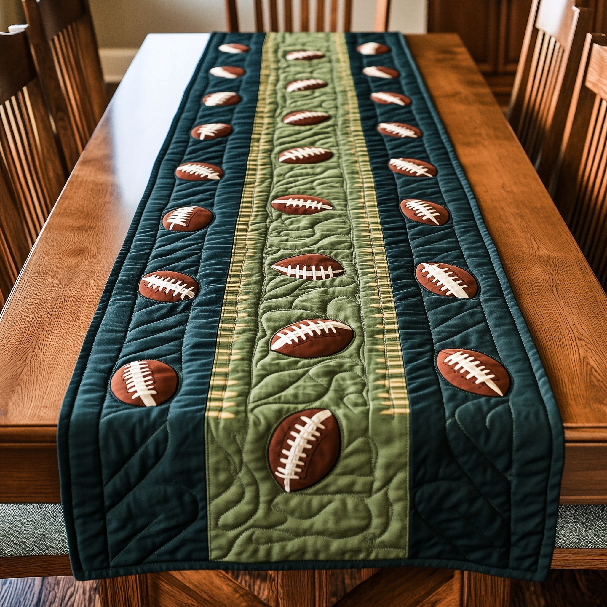 Gridiron Glory Quilted Table Runner Kitchen Table Runners Father In Law Gifts Dad's Day