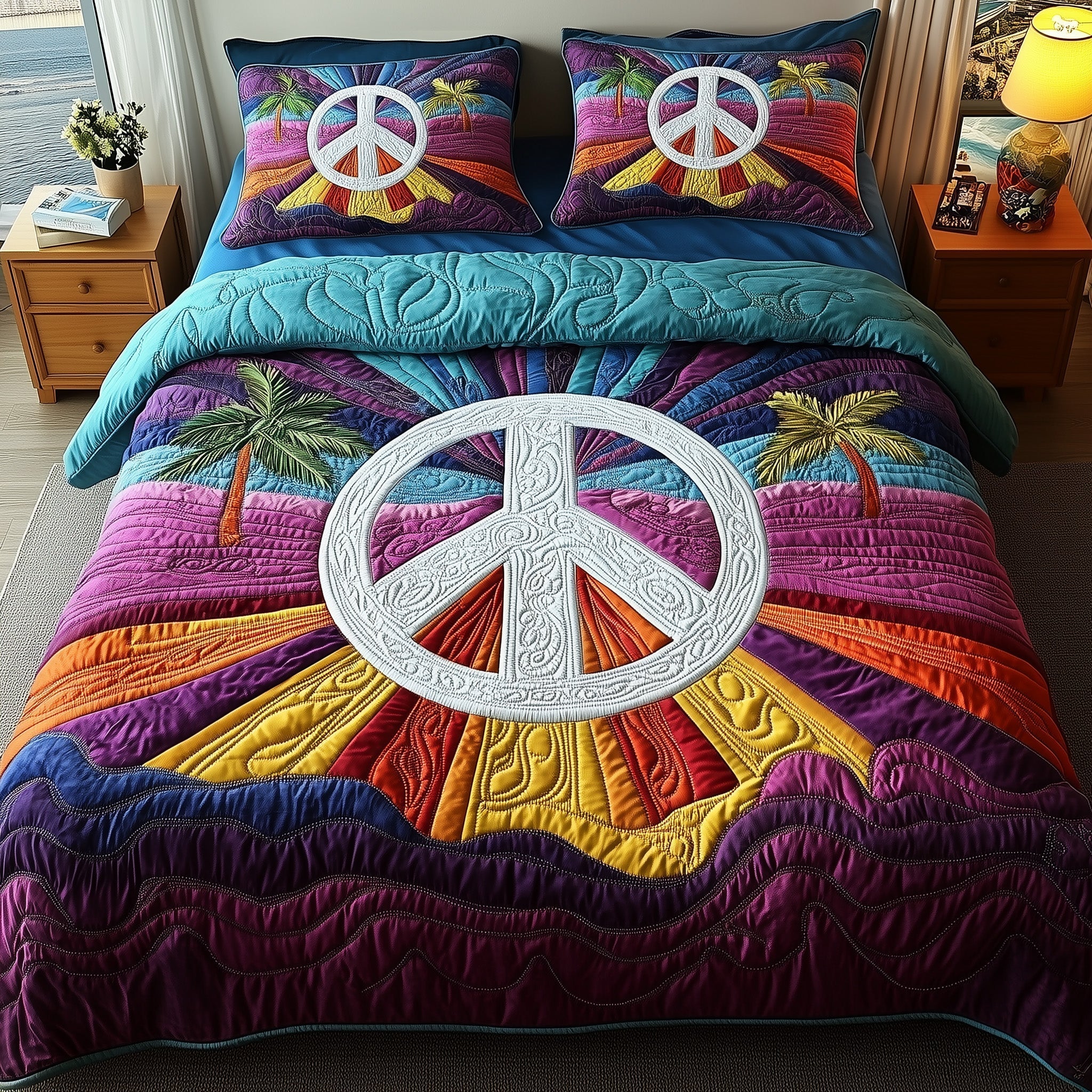 Groovy Dreams Quilted Bedding Set Bedding Ideas Gifts For The Hippie Mom