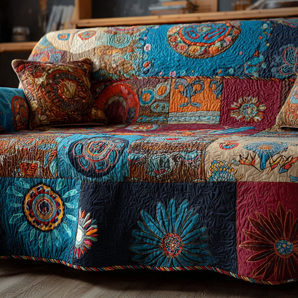 Groovy Harmony Quilted Sofa Cover Best Sofa Slipcovers Gifts For Hippy Chicks