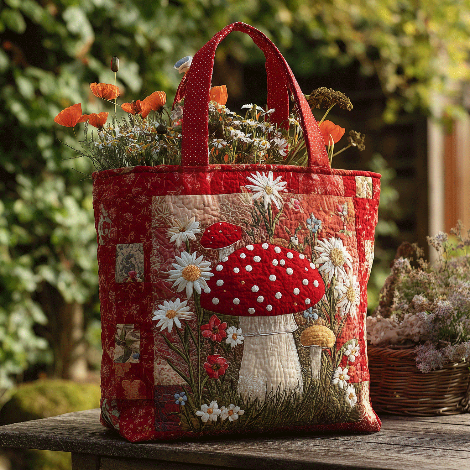 Groovy Mushroom Magic Quilted Tote Bag Best Totes Good Gifts For Mom