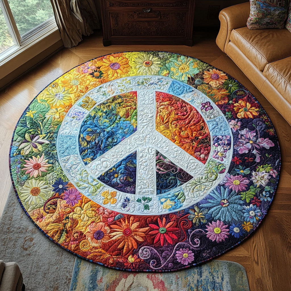 Groovy Patchwork Quilted Round Mat Family Room Ideas Mum Present Ideas