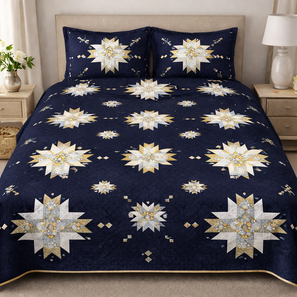 Grovelen Sapphire Starfall Quilted Bedding Set Bedroom Decorations Gifts Ideas For Mom