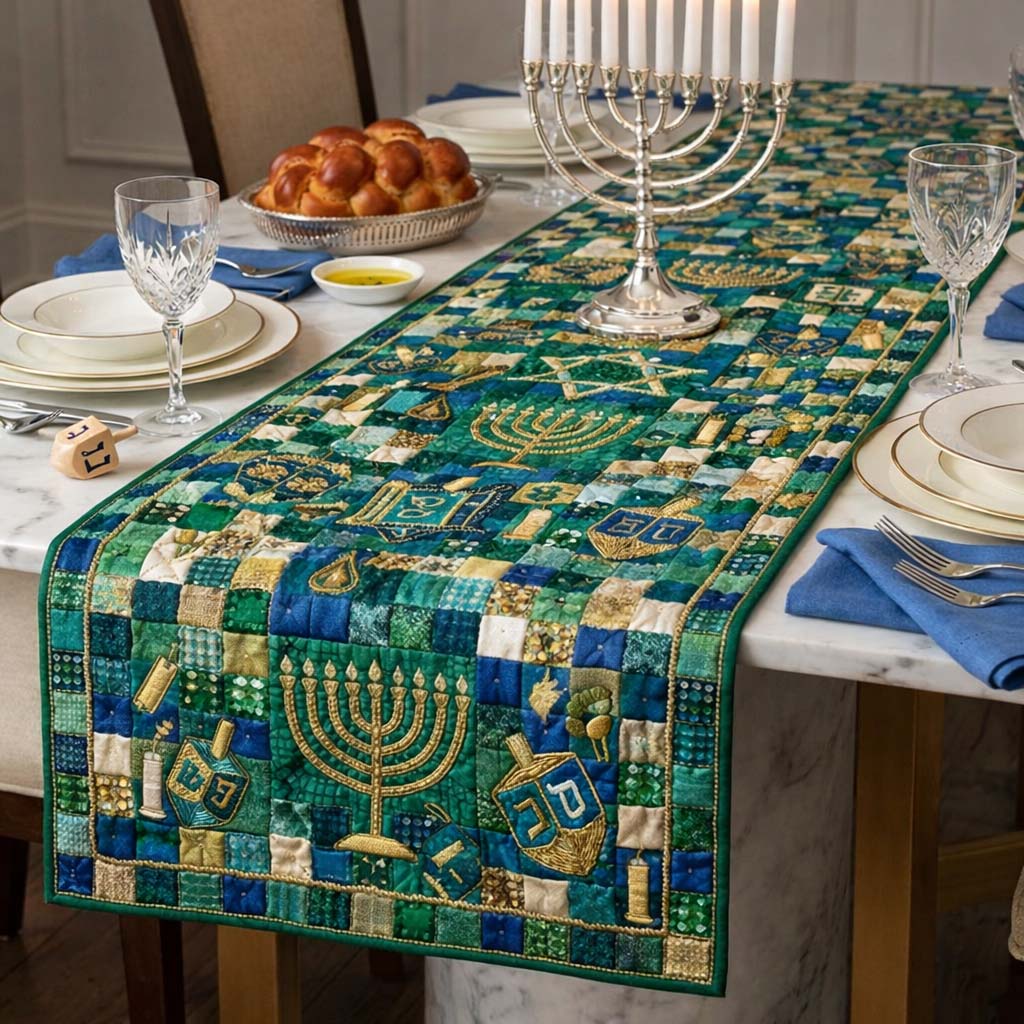 Hanukkah Patch Quilted Table Runner Dining Table Decor Ideas Typical Hanukkah Gifts