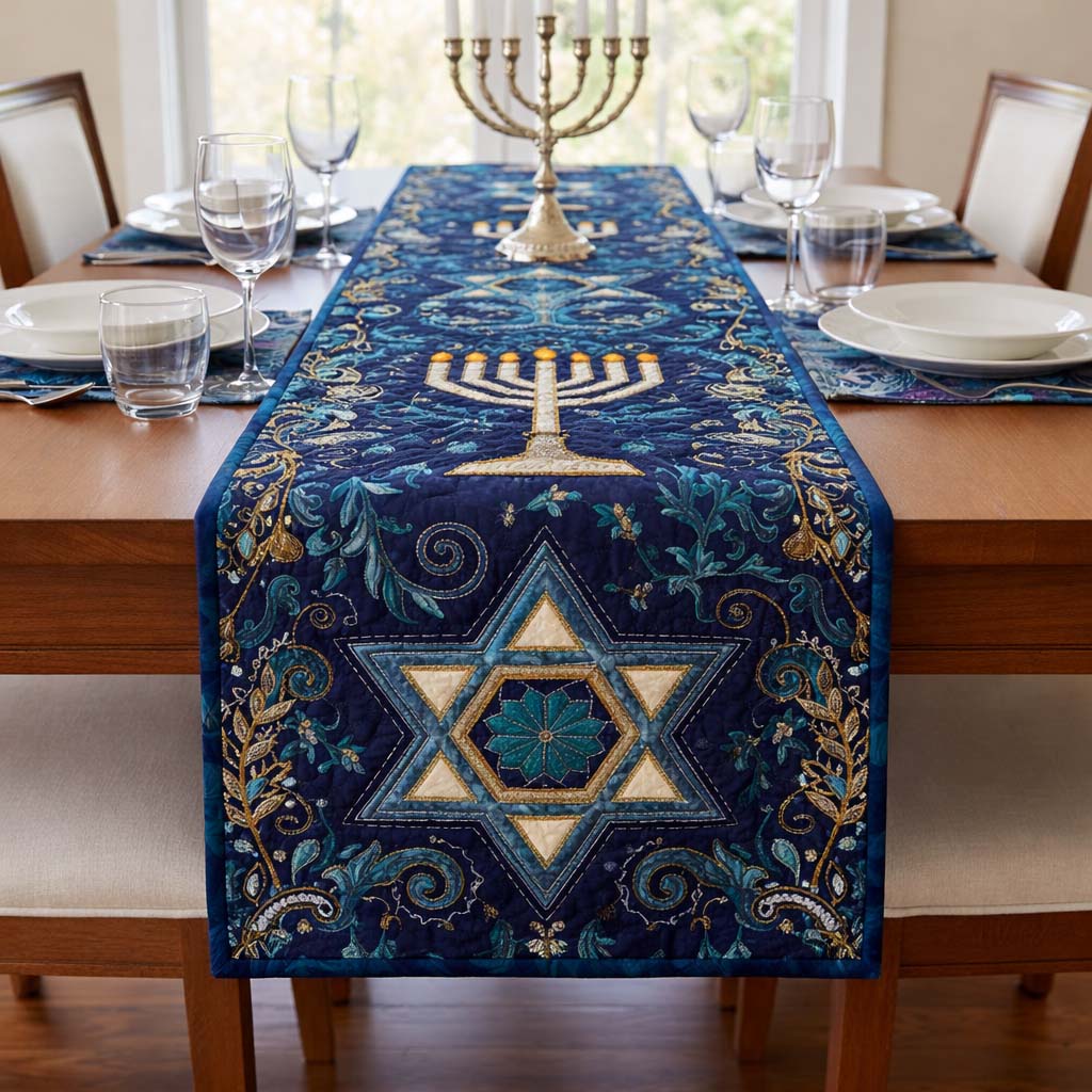 Hanukkah Quilted Table Runner Dining Room Table Centerpieces Hanukkah Gift Ideas For Girlfriend