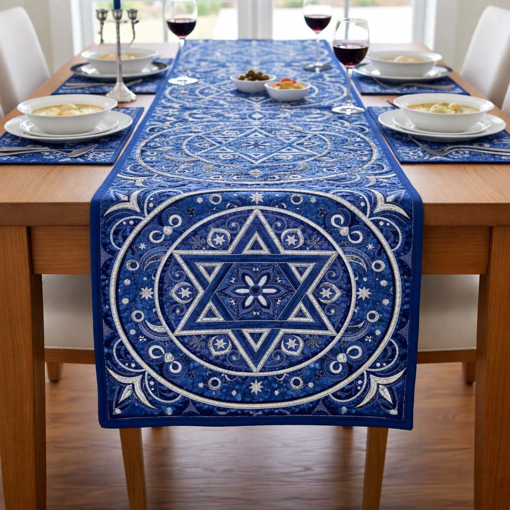 Hanukkah Quilted Table Runner Dining Table Centerpiece Hanukkah Gifts For Girlfriend