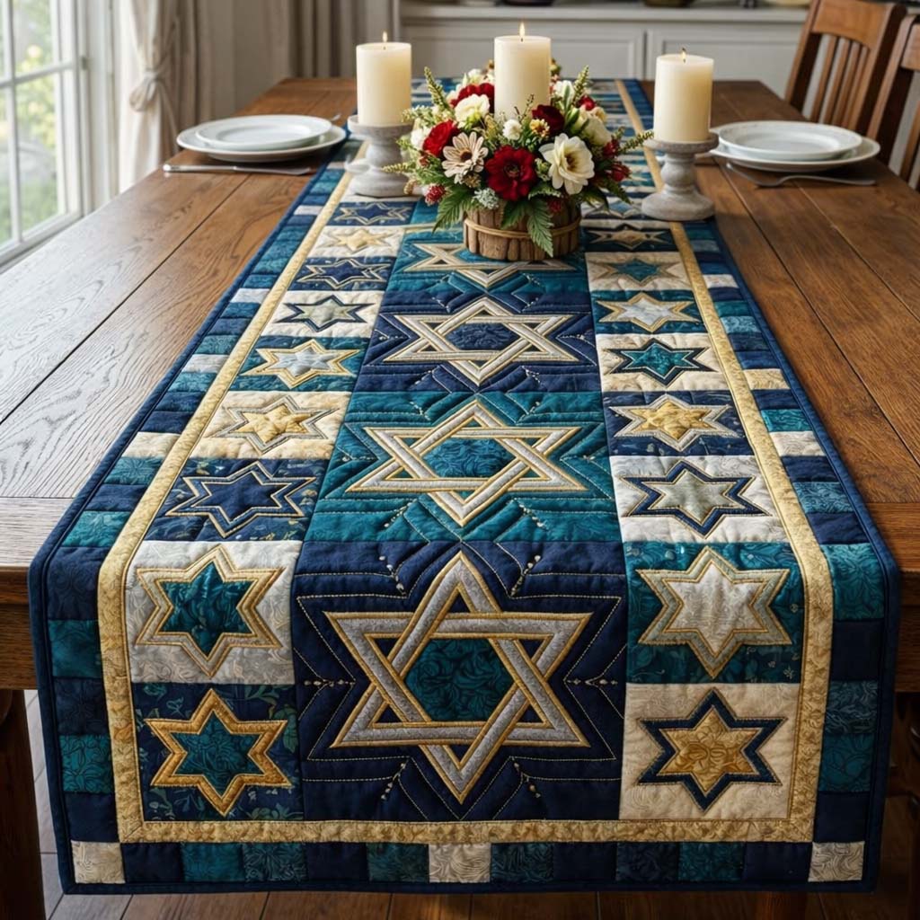 Hanukkah Quilted Table Runner Dining Table Ideas Hanukkah Gifts For Coworkers