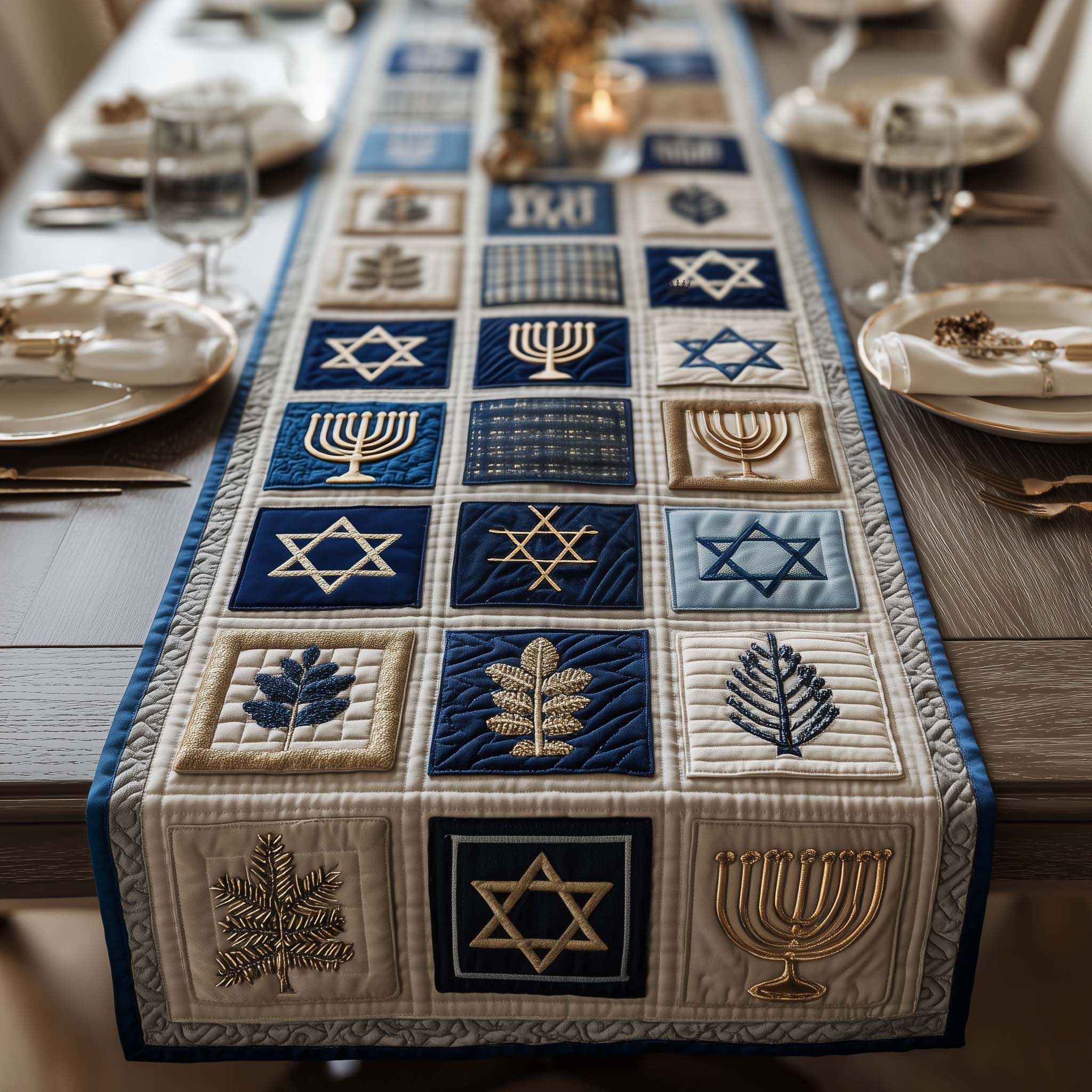 Hanukkah Quilted Table Runner Elegant Holiday Table Runners Hanukkah Gift Ideas For Boyfriend