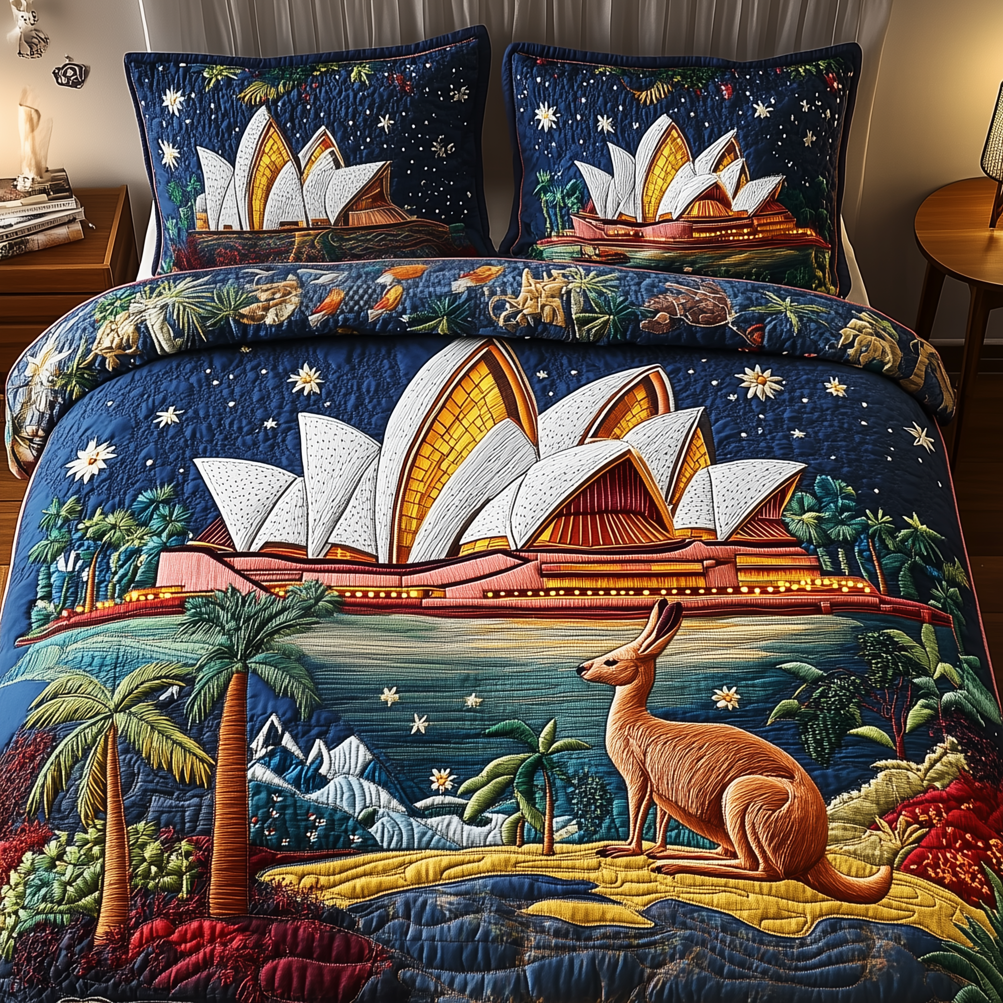 Happy Australia Day Quilted Bedding Set Bedroom Room Decor Great Mother's Day Gift Ideas