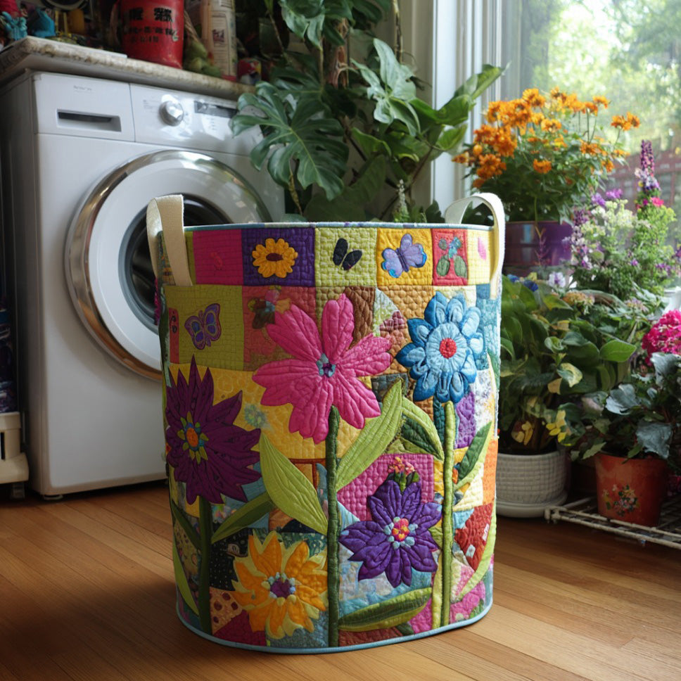 Happy Bohemian Patchwork Quilted Laundry Basket Laundry Clothes Basket Last Minute Mother's Day Ideas