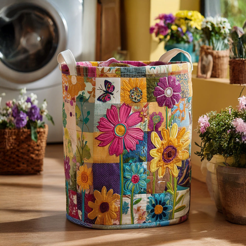 Happy Boho Garden Quilted Laundry Basket Best Laundry Hamper Target Mother's Day Gifts