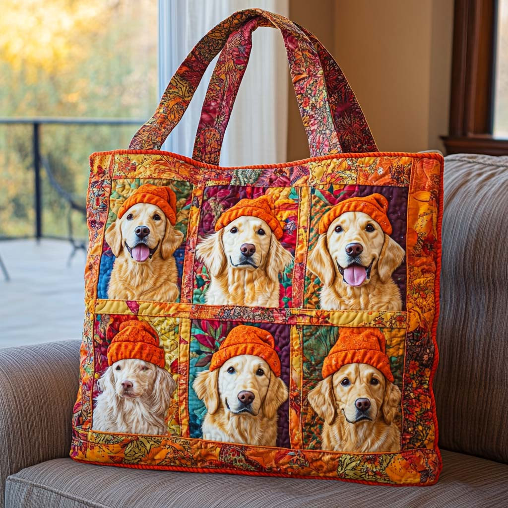 Happy Fall Faces Quilted Tote Bag Best Everyday Shoulder Bag Useful Mother's Day Gifts