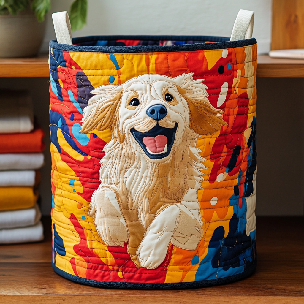 Happy Fetch Quilted Laundry Basket Best Foldable Laundry Basket Best Gifts For Golden Retriever Owners