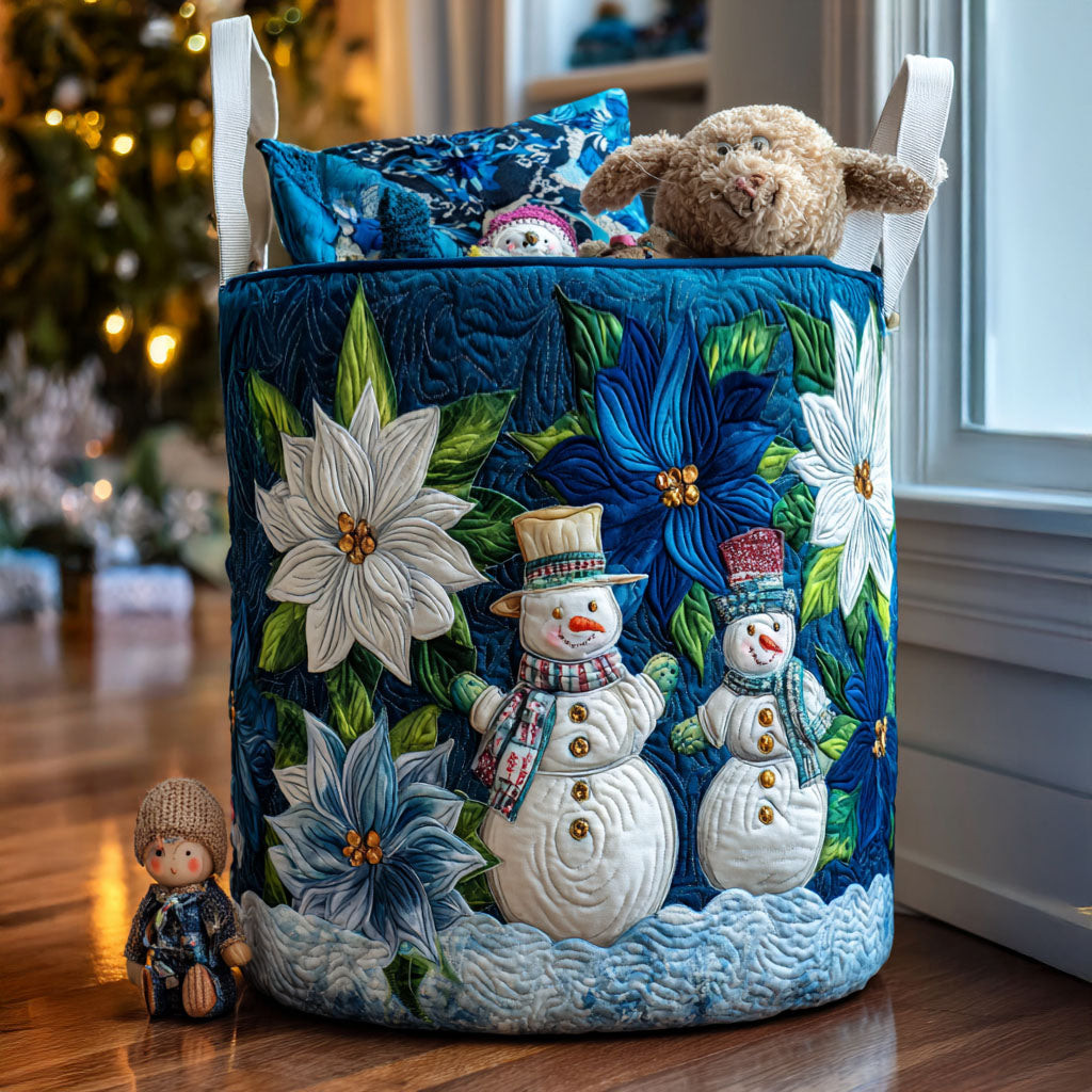 Happy Flakes Quilted Laundry Basket Farmhouse Laundry Basket Christmas Gift Ideas For Grandma