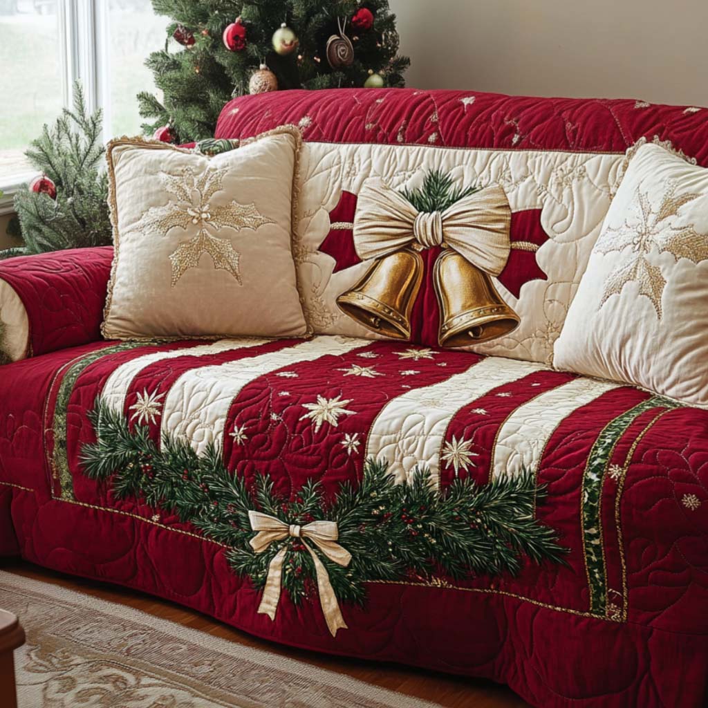 Happy Holiday Quilted Sofa Cover Nice Couch Covers Christmas Gifts For Relatives