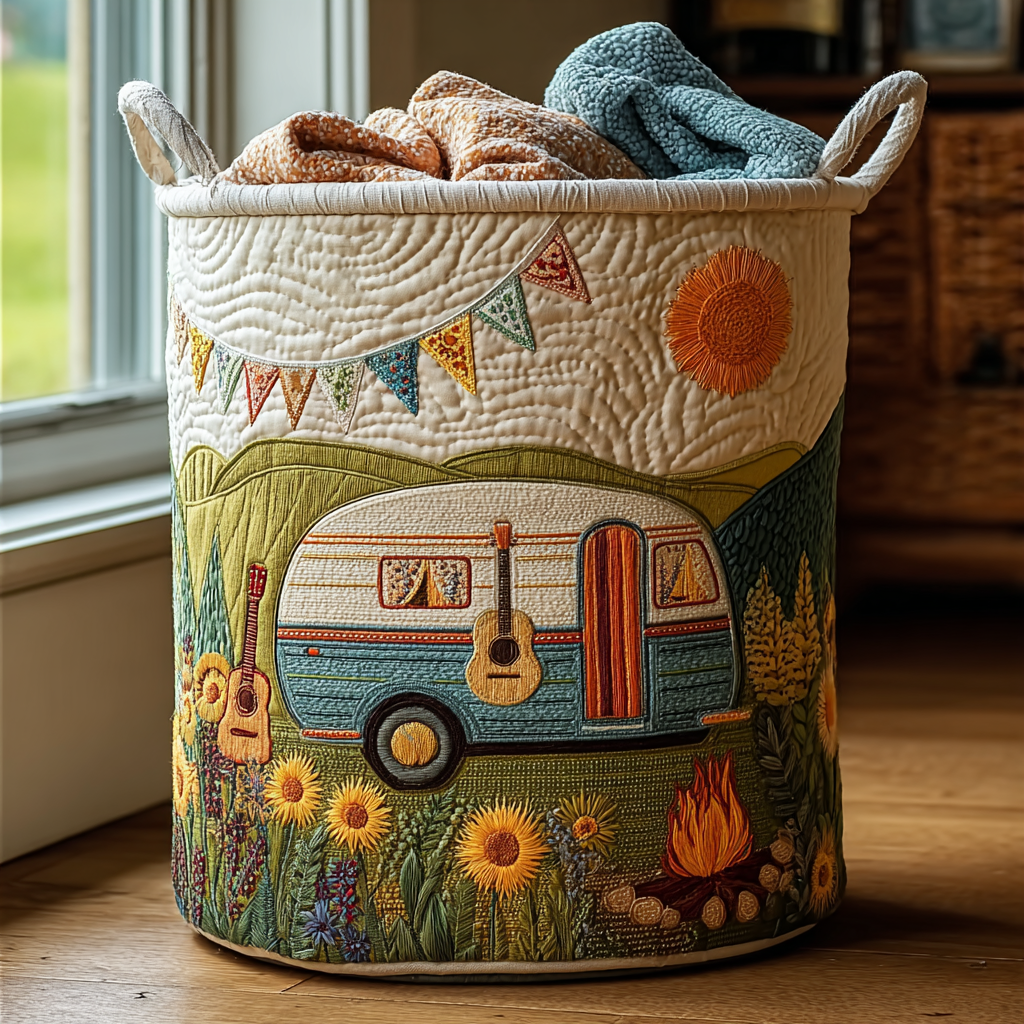 Happy Journey Quilted Laundry Basket Clothes Basket Storage Target Mothers Day Gifts