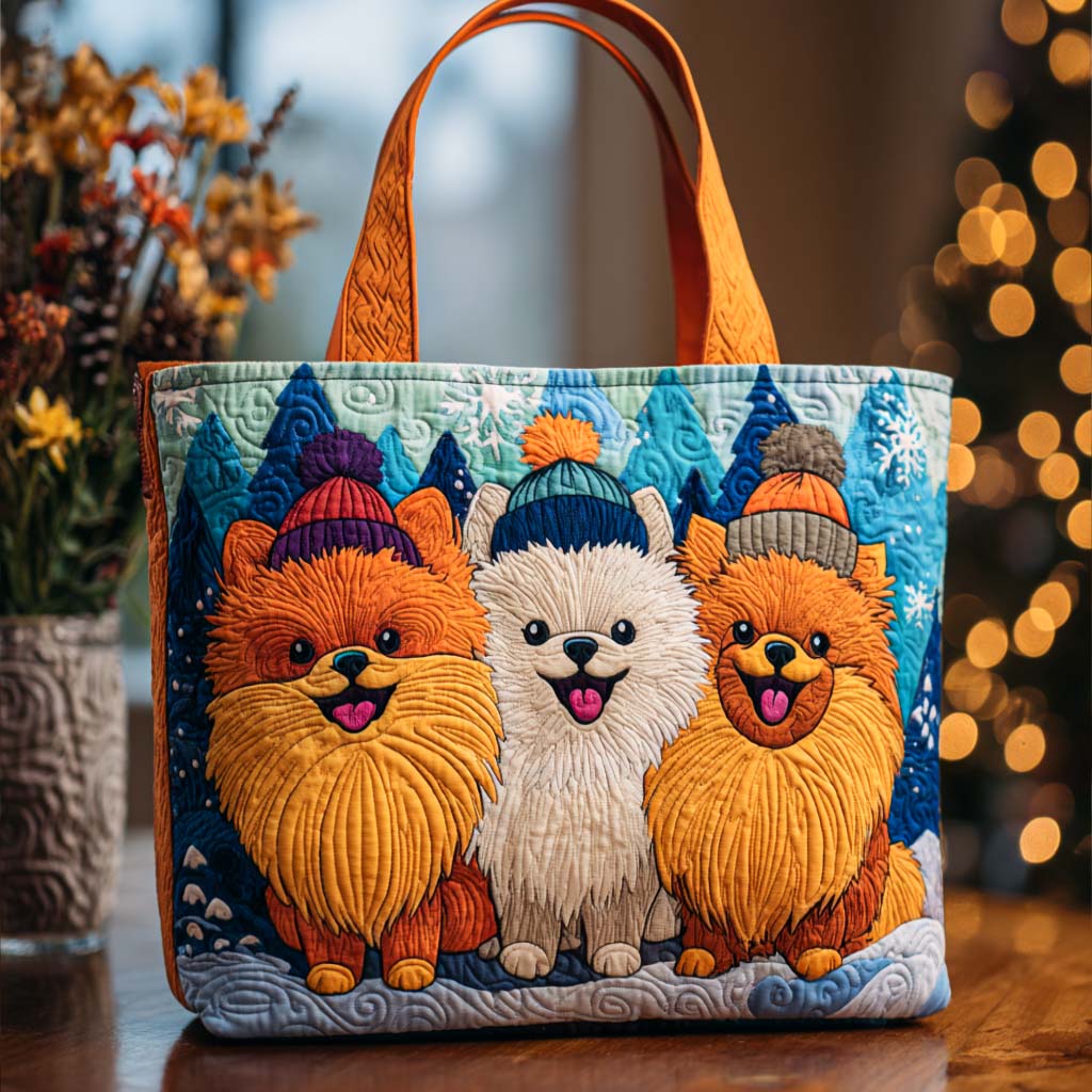 Happy Pom Friends Quilted Tote Bag The Best Tote Bag Cute Christmas Gifts For Girlfriend