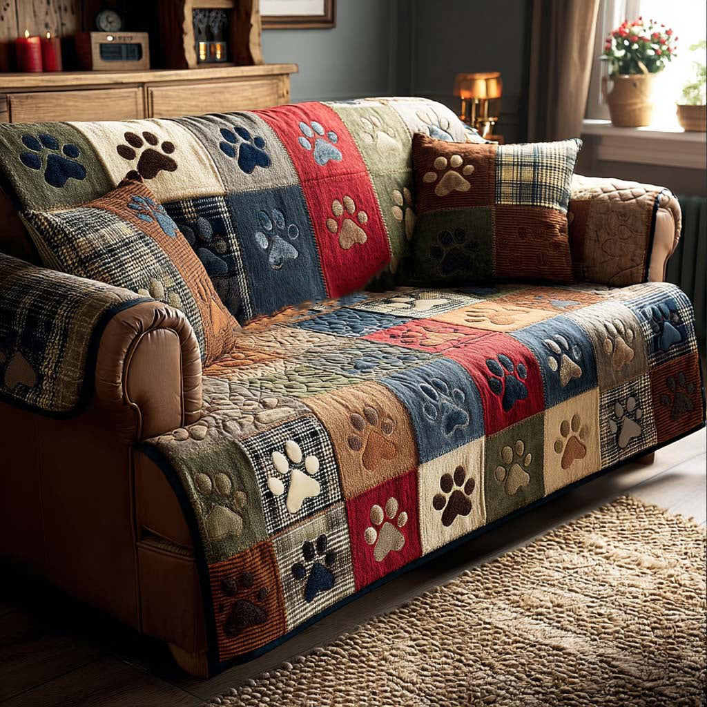 Happy Prints Quilted Sofa Cover Couch Protector Good Presents For Dog Lovers