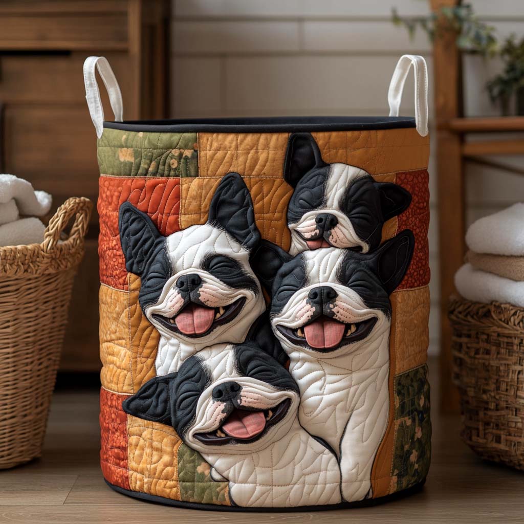 Happy Tails Quartet Quilted Laundry Basket Clothes Basket Awesome Gifts For Dog Lovers
