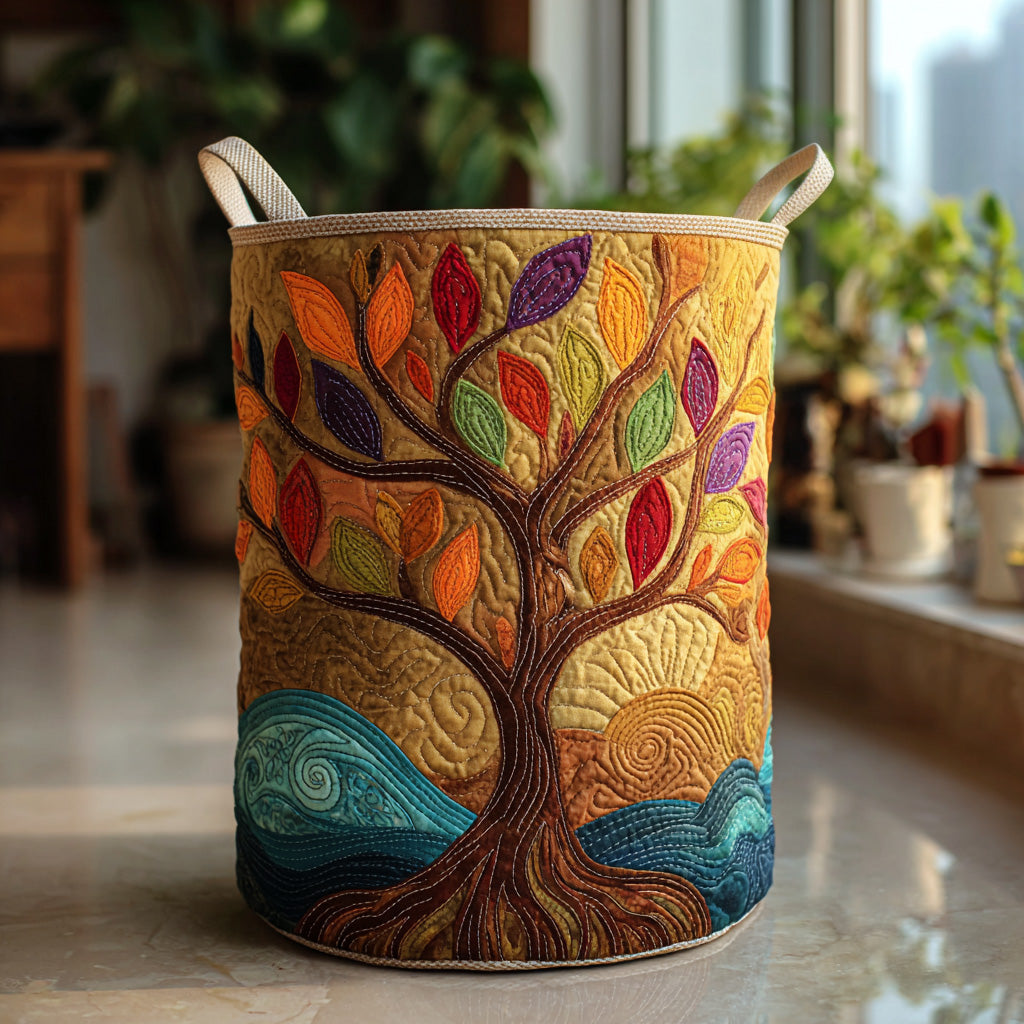 Harmony Roots Quilted Laundry Basket Dirty Laundry Basket Tree Of Life Gifts For Adults