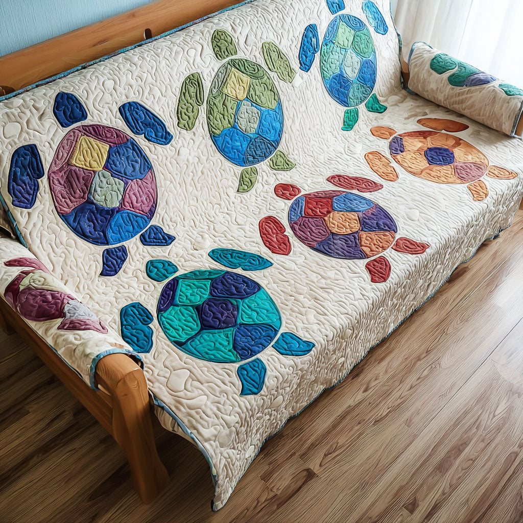 Harmony Shell Quilted Sofa Cover Couch Cushion Covers Turtle Gifts For Her