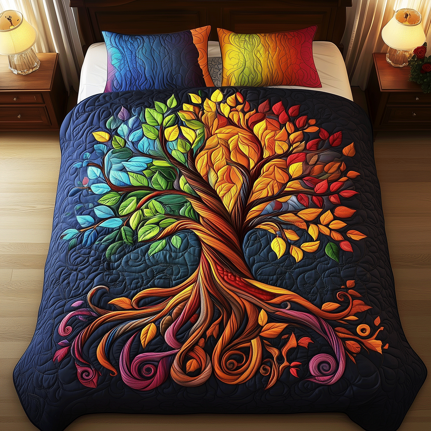 Harmony Tree Quilted Bedding Set Best Sheets Ever Tree Of Life Gifts For Her