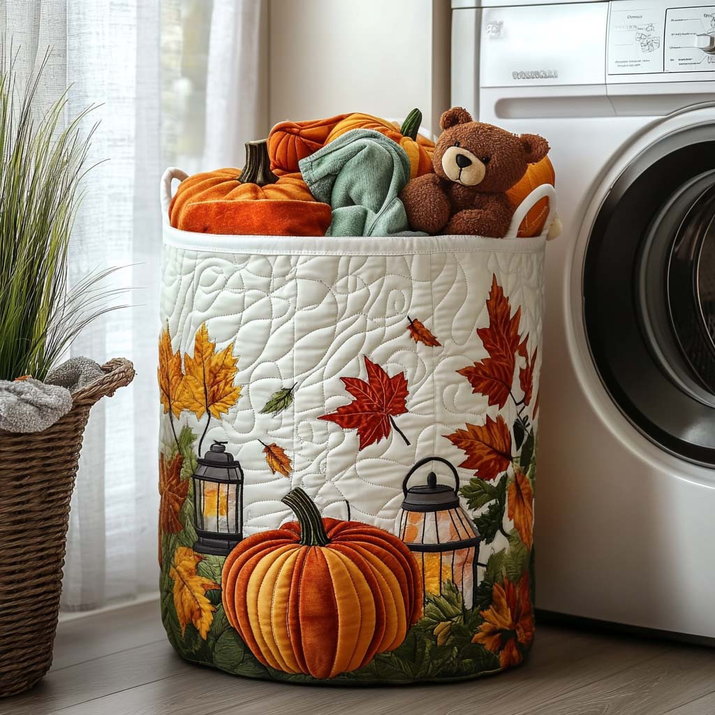 Harvest Glow Quilted Laundry Basket Best Foldable Laundry Basket Thanksgiving Gifts For Family