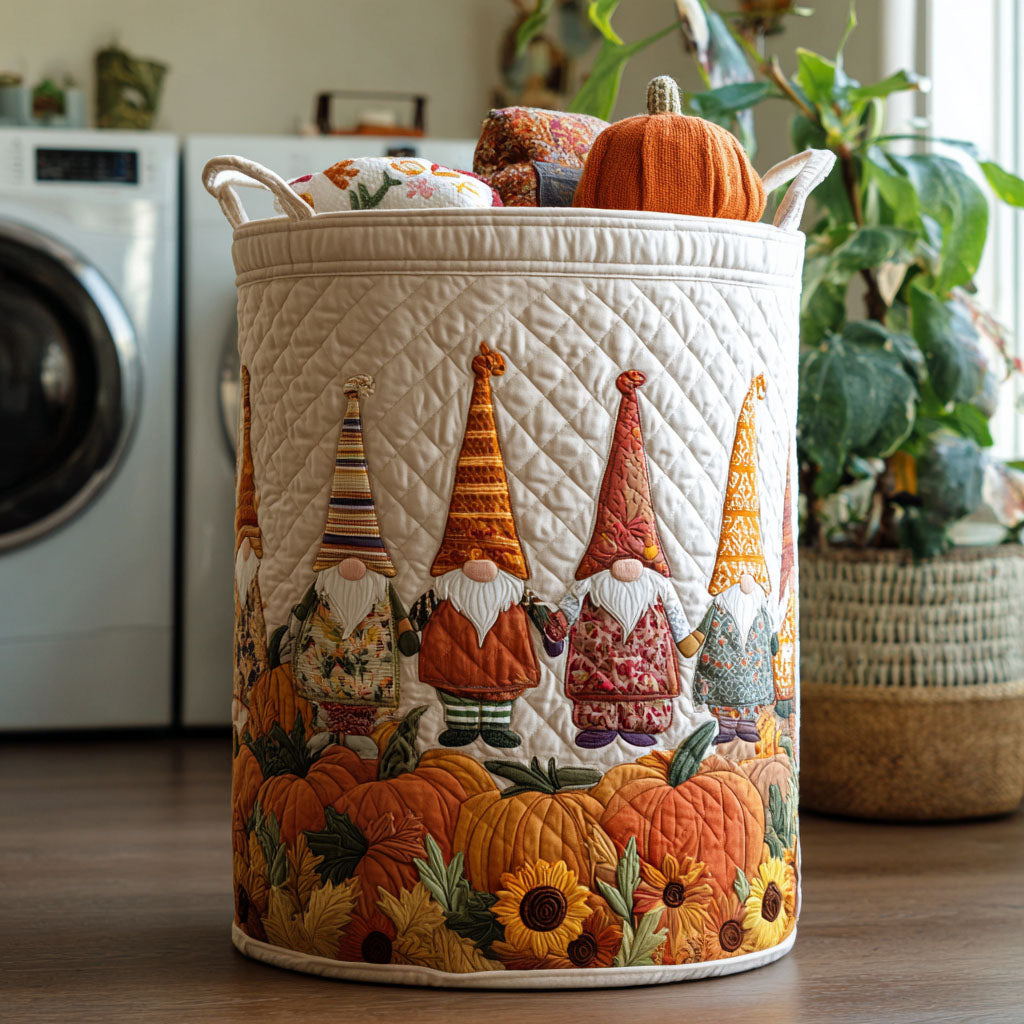 Harvest Hideaway Quilted Laundry Basket Modern Clothes Hamper Halloween Gifts For Adults