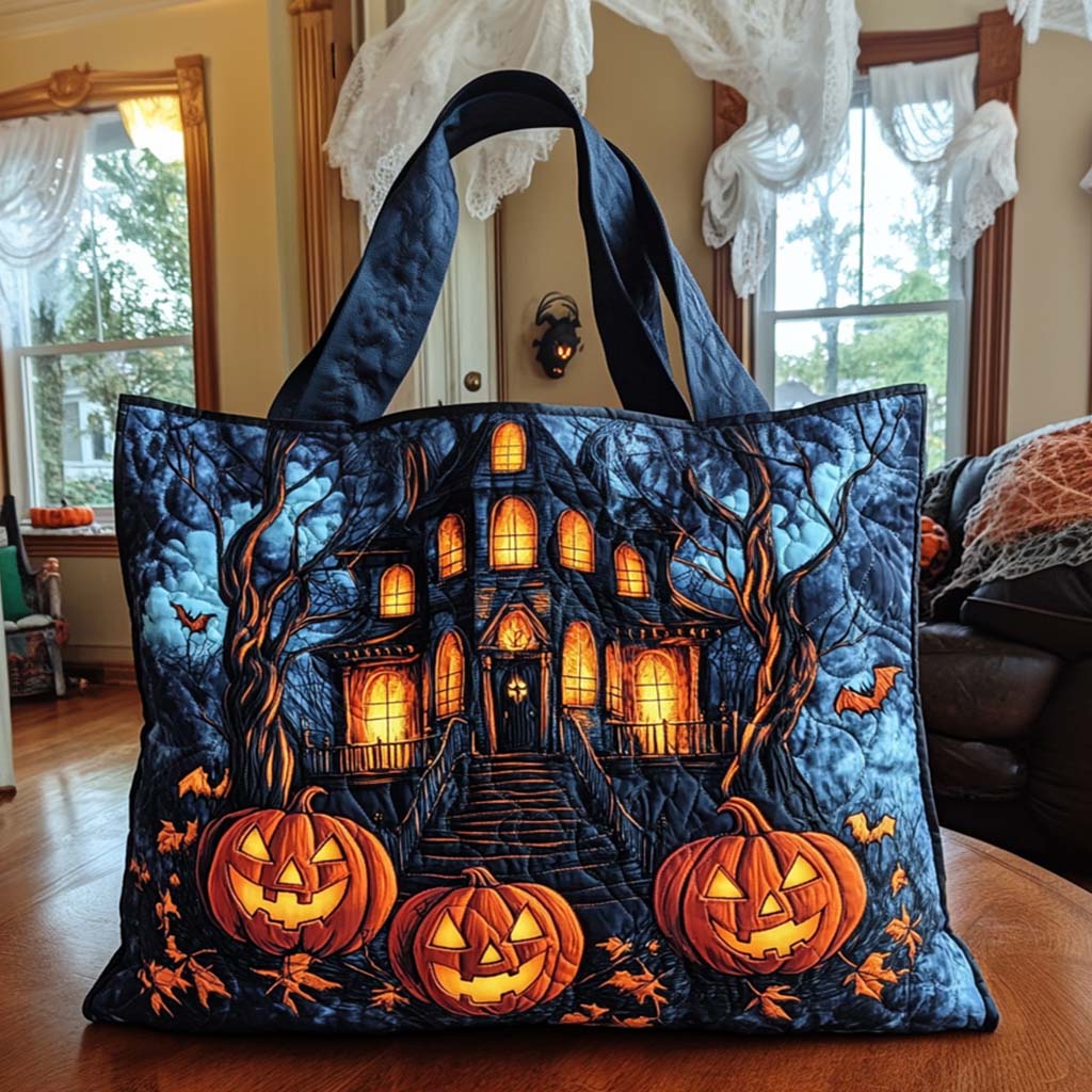 Haunted Glow Quilted Tote Bag Best Tote Bag Gifts For Mother And Daughter