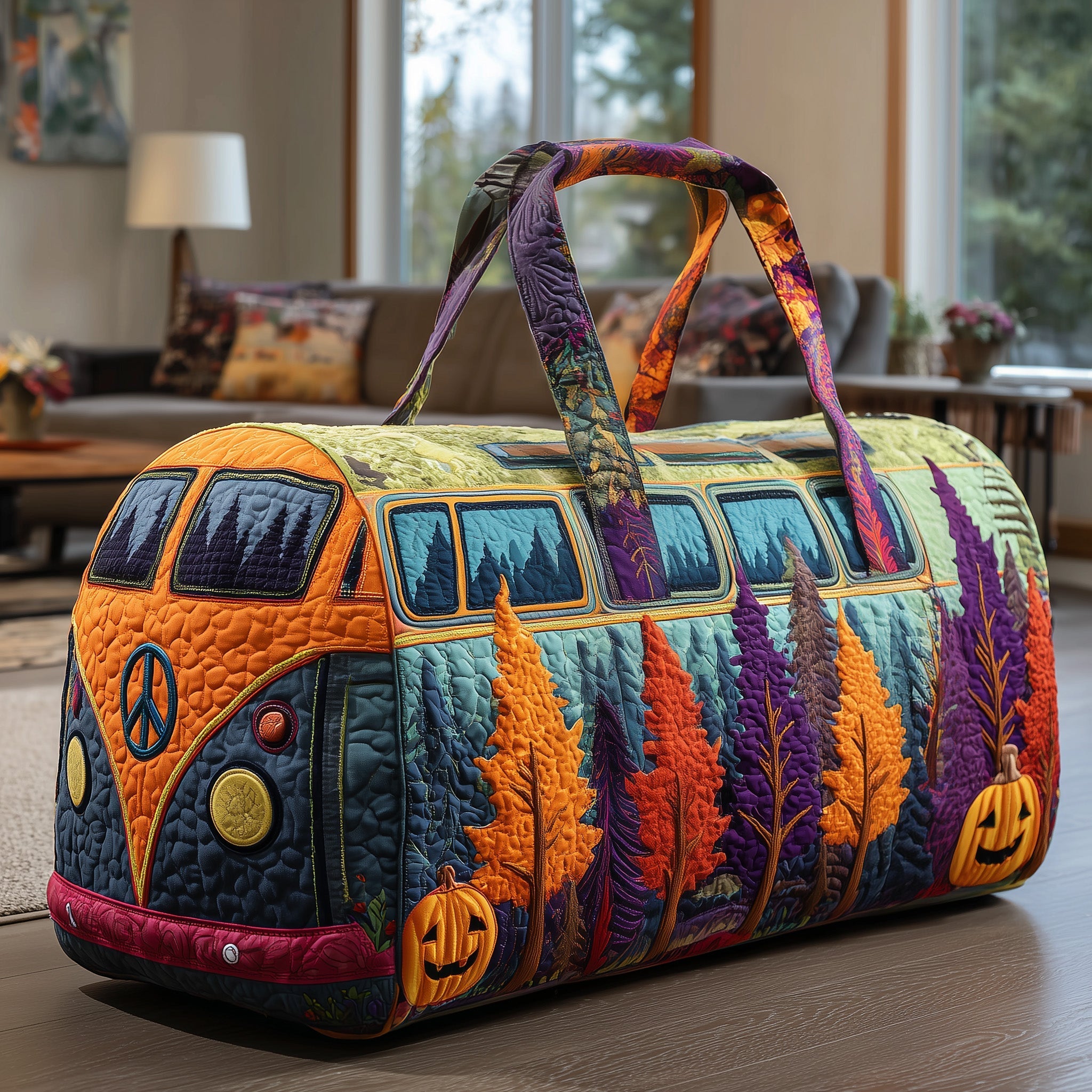 Haunted Highway Quilted Duffle Bag Weekender Duffel Bag For Women Gifts For Mothers