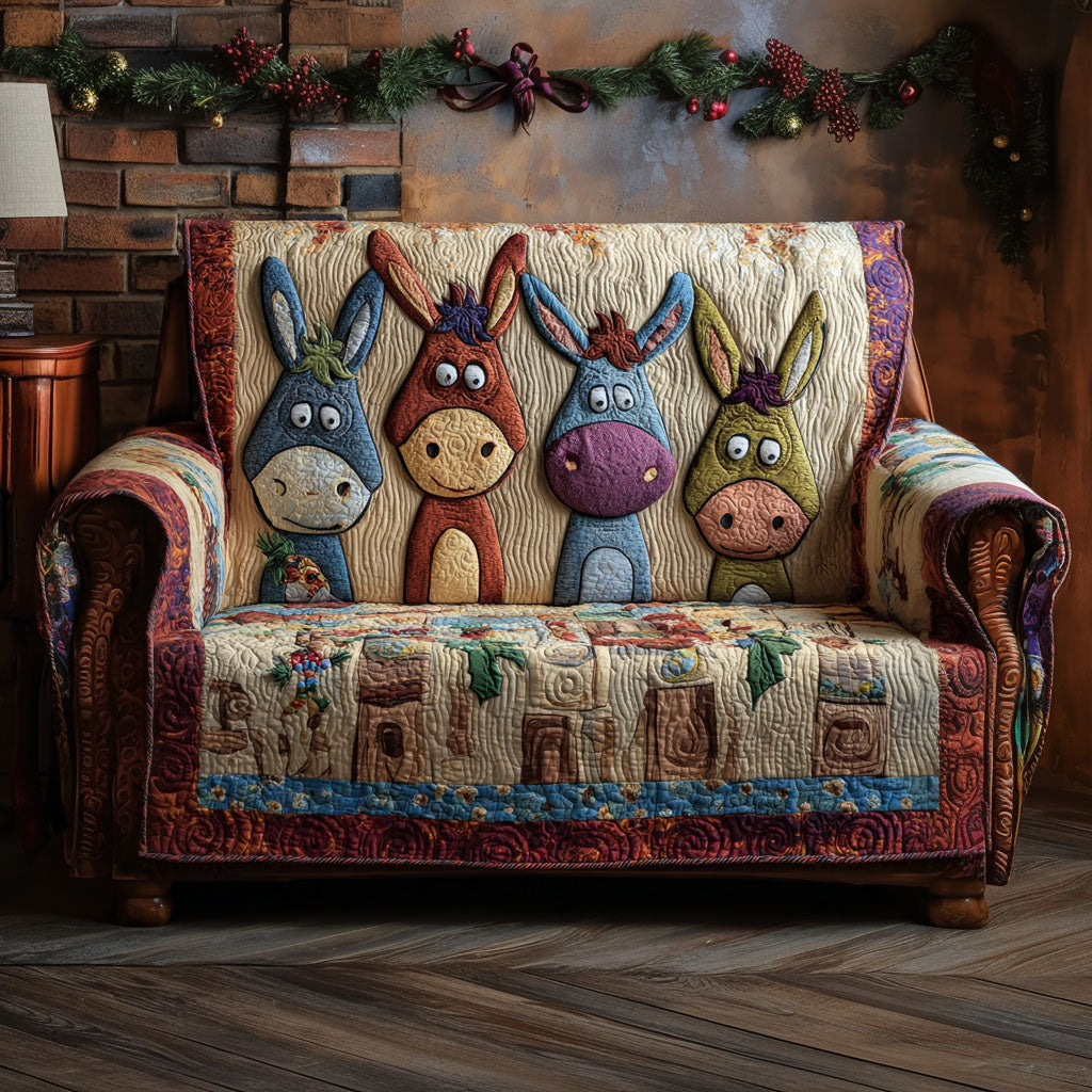 Haystack Hello Quilted Sofa Cover Sofa Couch Cover Horse Gifts For Women