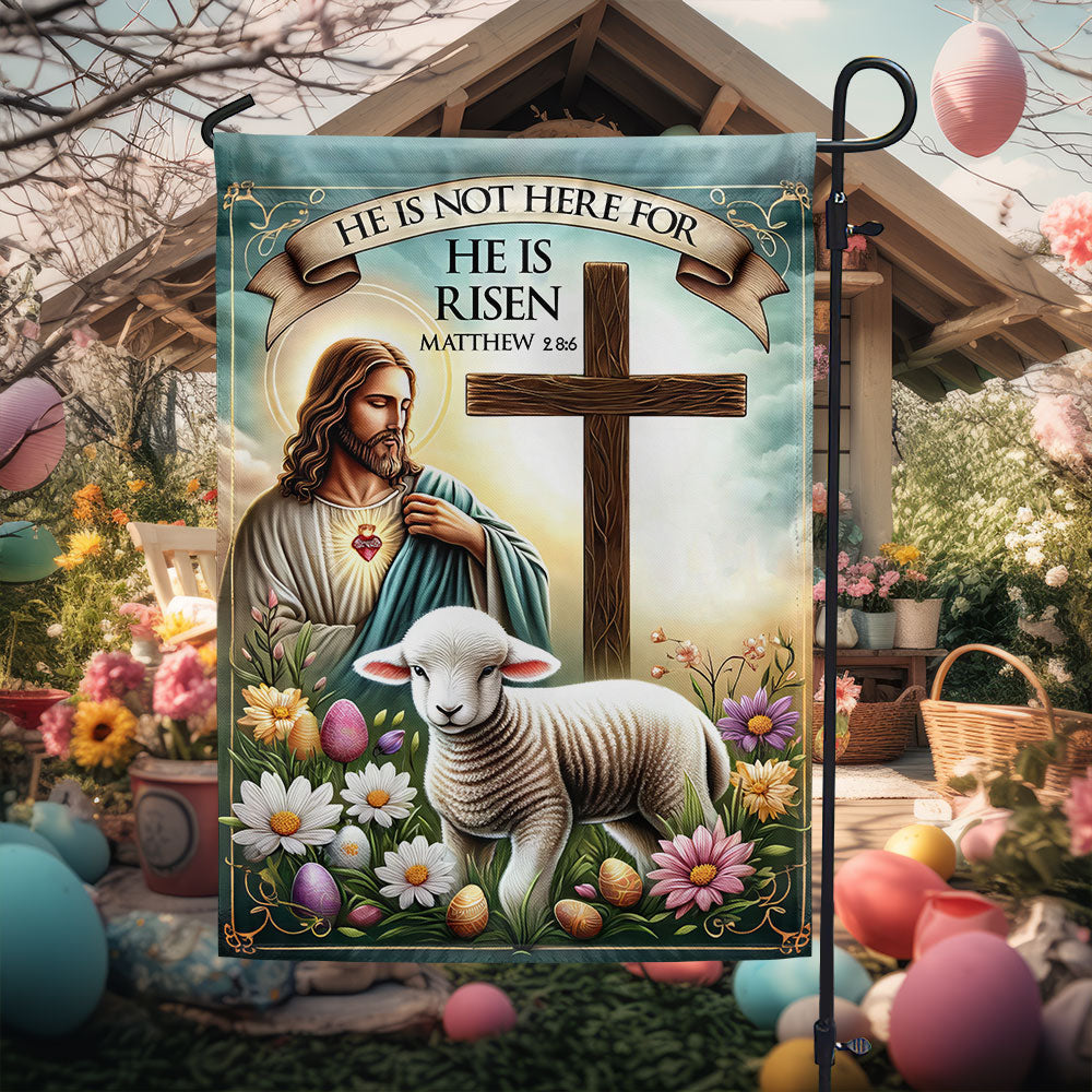 He Is Not Here For He Is Risen Flag Nature Spring Decor Flag Gift For Mom