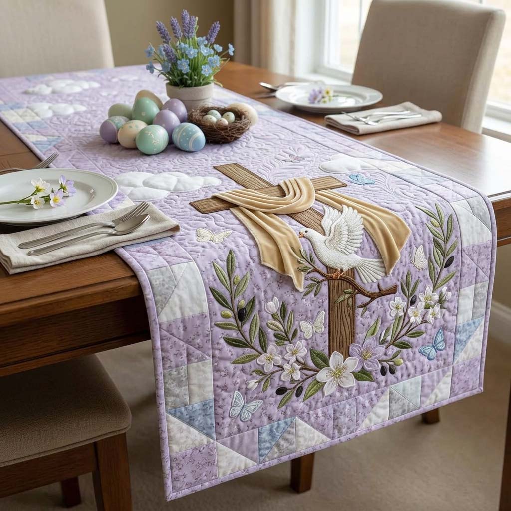 He Is Risen Quilted Table Runner Easter Sunday Table Decorations Best Easter Presents