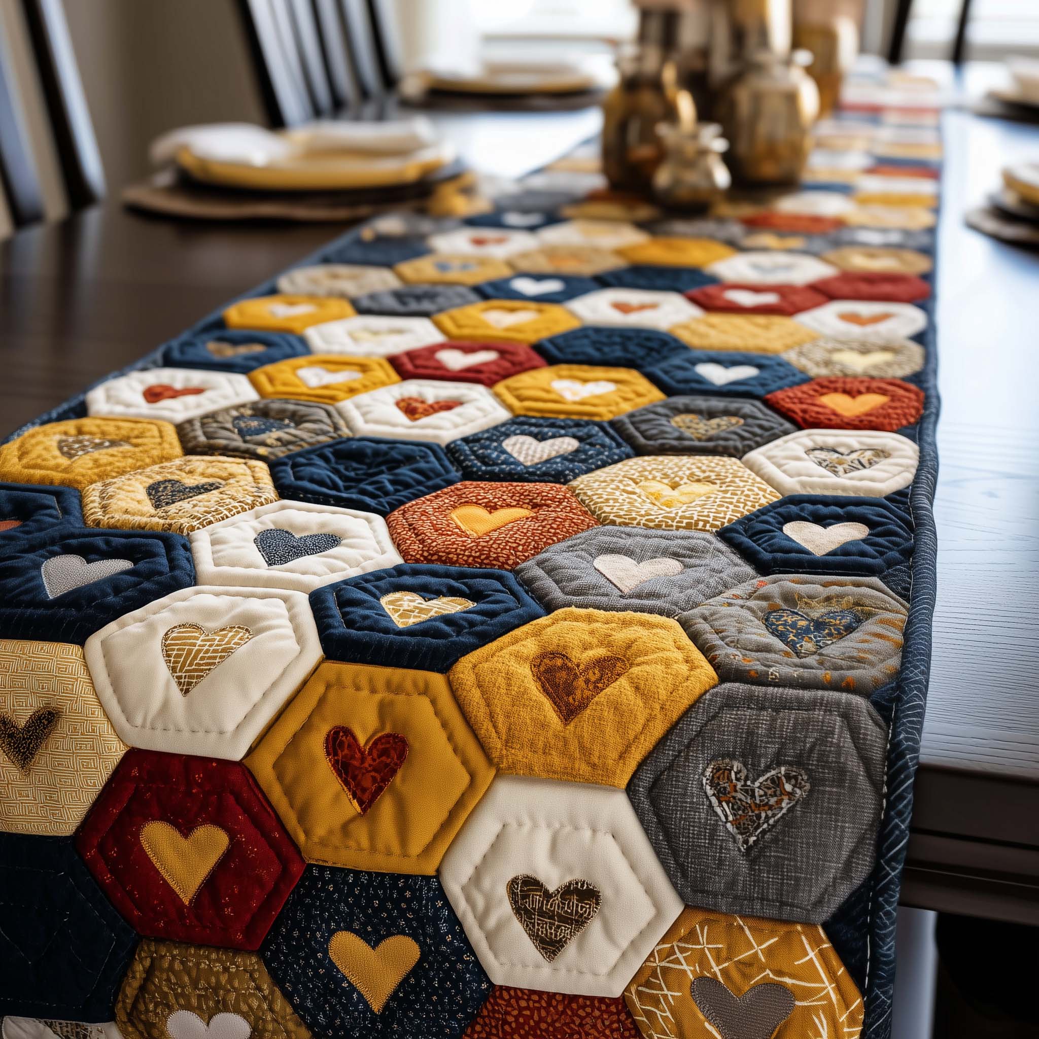Heart Loom Quilted Table Runner Valentines Day Table Decor Best Valentine Day Gifts For Men