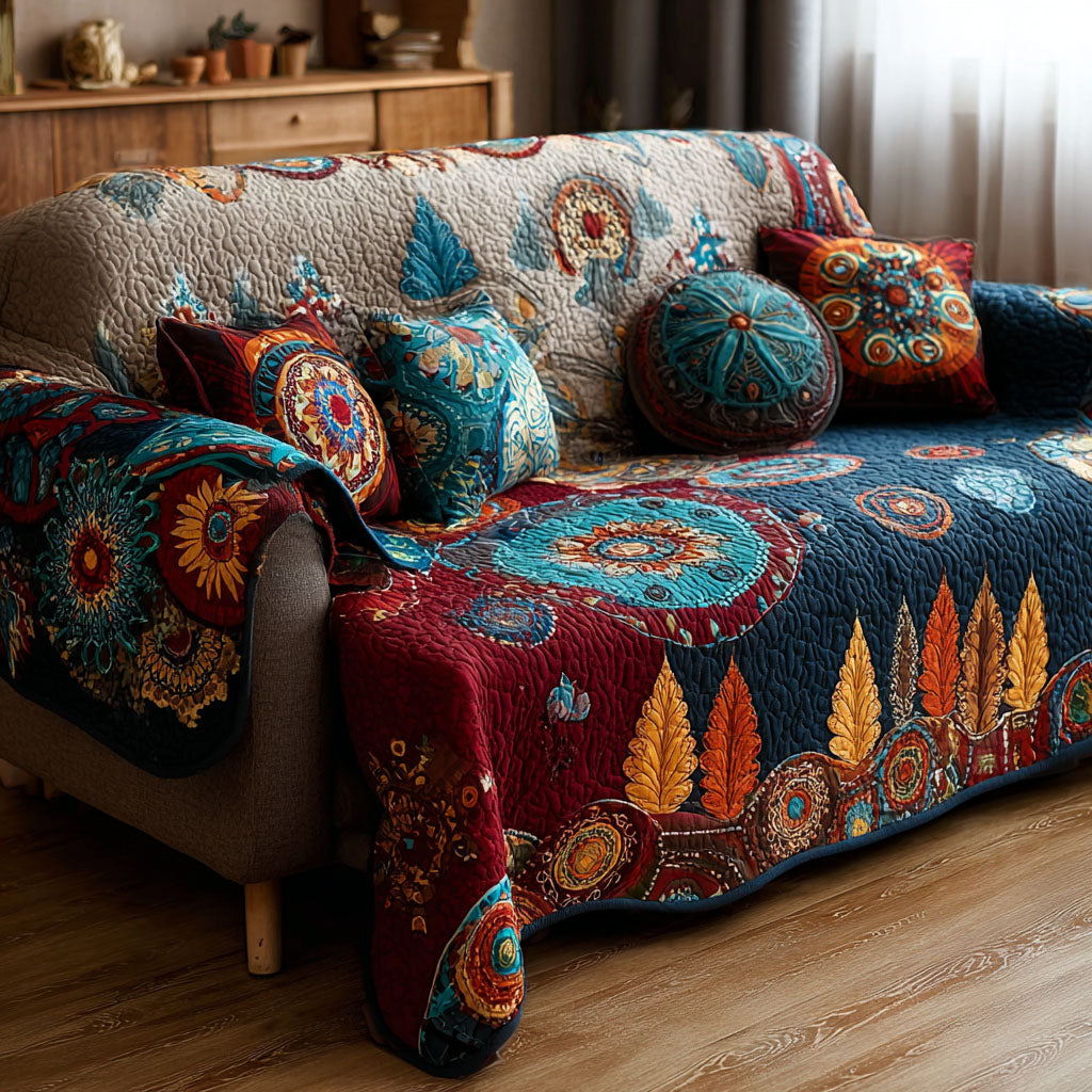 Heart of Nature Quilted Sofa Cover Sectional Couch Covers Unique Gifts For Hippies