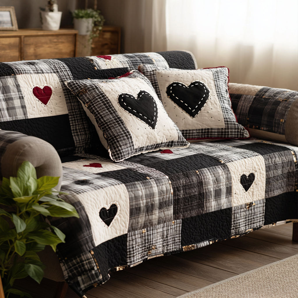 Heartfelt Home Quilted Sofa Cover Furniture Covers For Sofas Valentines Day Presents