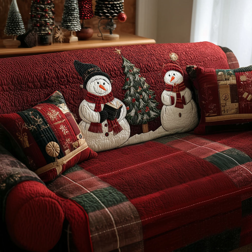 Hearthside Frosty Magic Quilted Sofa Cover Christmas Sofa Cover Cool Gifts For Readers