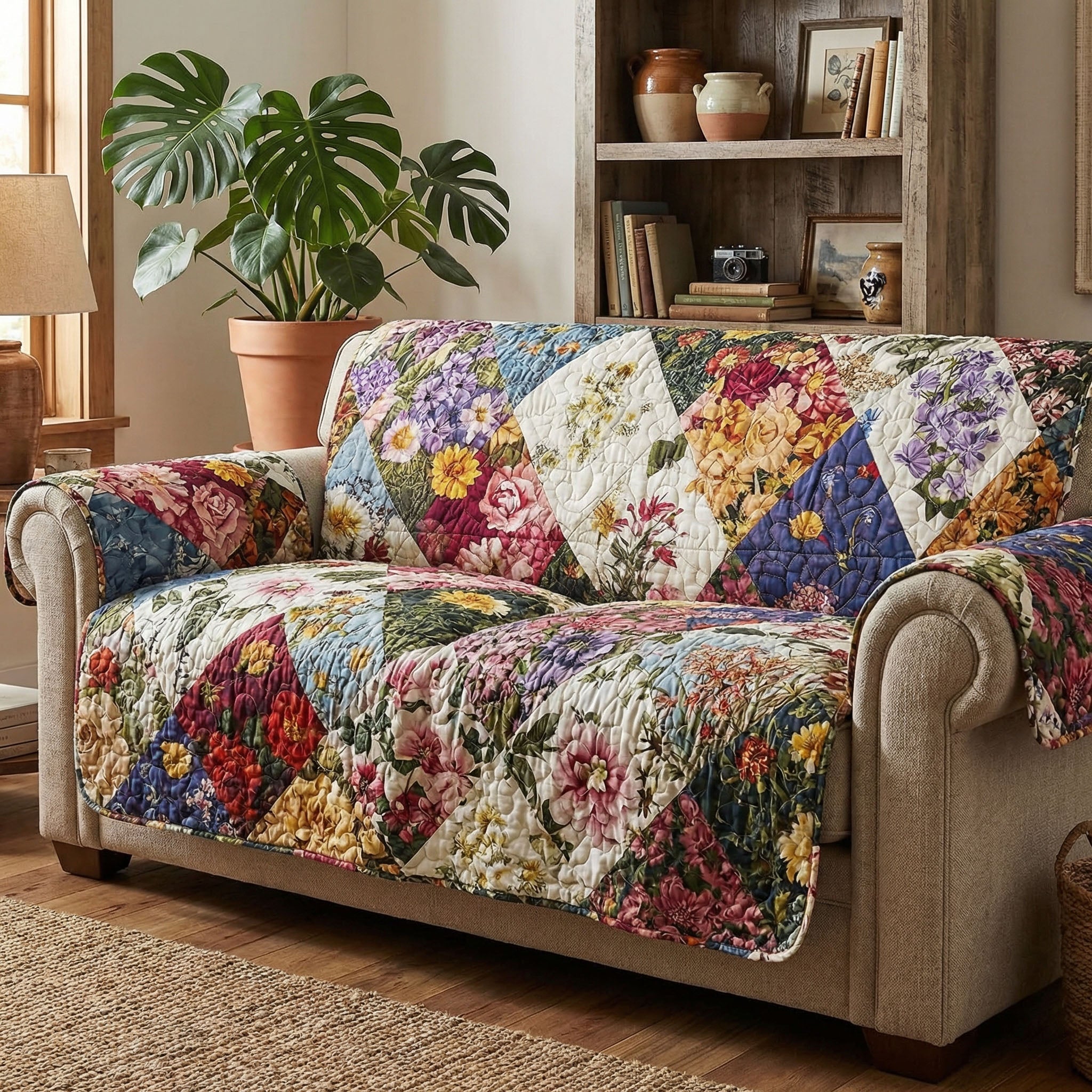 Hearthside Garden Calm Quilted Sofa Cover Couch Cover Sofa Cute Easter Gifts For Teen