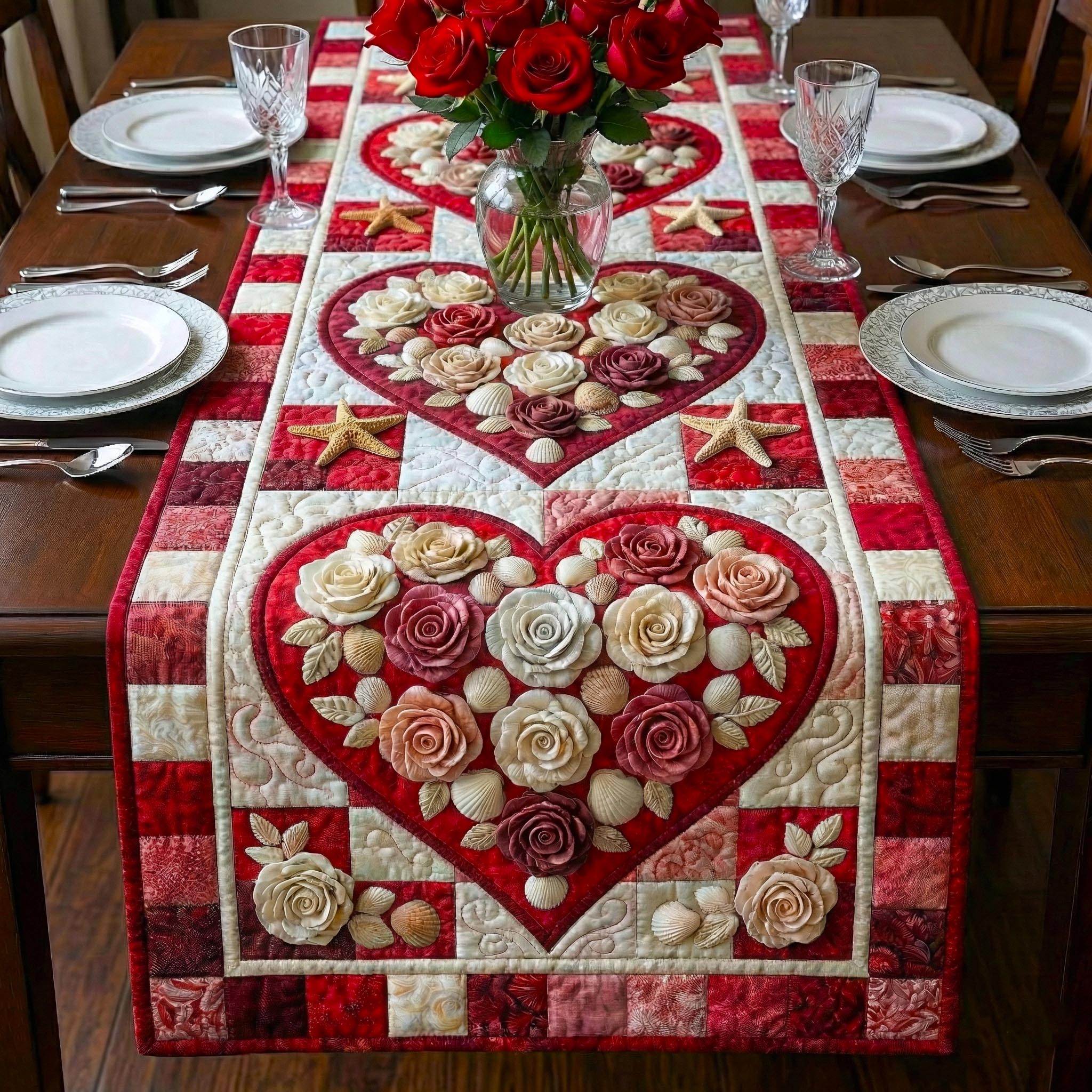 Heartloom Roses Quilted Table Runner Target Valentine Table Runner Best Valentine Day Gifts
